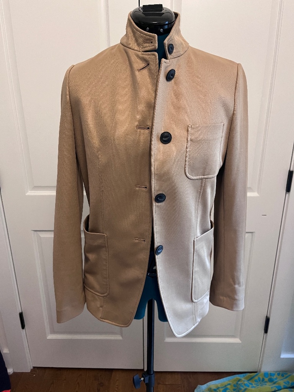 Tan Rag and Bone Blazer Sid Jacket Cotton Pique